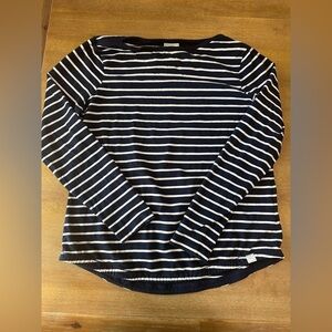 Fat Face Women’s Blue and White Striped Top Organic Cotton Size 8